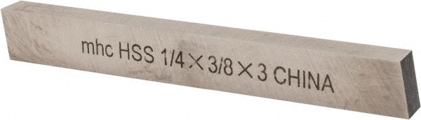 Interstate - M2 High Speed Steel Rectangular Tool Bit Blank - 1/4" Wide x 3/8" High x 3" OAL, Ground - Exact Tooling