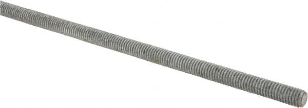 Made in USA - 3/8-16 UNC (Coarse), 2' Long, Low Carbon Steel Threaded Rod - Hot-Dipped Galvanized Finish, Right Hand Thread - Exact Tooling