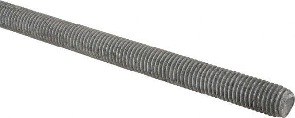 Made in USA - 5/8-11 UNC (Coarse), 2' Long, Low Carbon Steel Threaded Rod - Hot-Dipped Galvanized Finish, Right Hand Thread - Exact Tooling