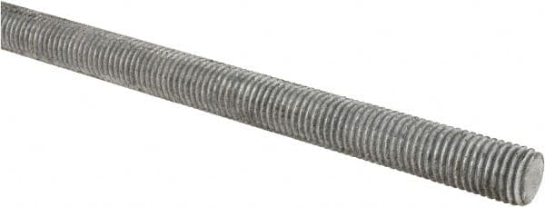 Made in USA - 3/4-10 UNC (Coarse), 2' Long, Low Carbon Steel Threaded Rod - Hot-Dipped Galvanized Finish, Right Hand Thread - Exact Tooling