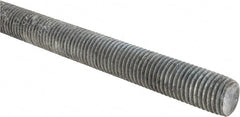 Made in USA - 7/8-9 UNC (Coarse), 2' Long, Low Carbon Steel Threaded Rod - Hot-Dipped Galvanized Finish, Right Hand Thread - Exact Tooling