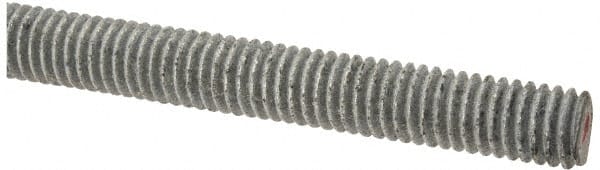 Made in USA - 3/8-16 UNC (Coarse), 6' Long, Low Carbon Steel Threaded Rod - Hot-Dipped Galvanized Finish, Right Hand Thread - Exact Tooling