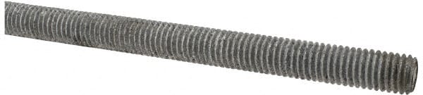 Made in USA - 1/2-13 UNC (Coarse), 6' Long, Low Carbon Steel Threaded Rod - Hot-Dipped Galvanized Finish, Right Hand Thread - Exact Tooling