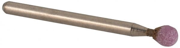 Grier Abrasives - 3/16 x 3/16" Head Diam x Thickness, B123, Ball, Aluminum Oxide Mounted Point - Exact Tooling