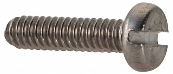 Value Collection - M2x0.40 Metric Coarse, 8mm Length Under Head Slotted Drive Machine Screw - Fillister Head, Grade 18-8 & A2 Stainless Steel, Uncoated, Without Washer - Exact Tooling