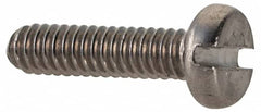 Value Collection - M2x0.40 Metric Coarse, 8mm Length Under Head Slotted Drive Machine Screw - Fillister Head, Grade 18-8 & A2 Stainless Steel, Uncoated, Without Washer - Exact Tooling