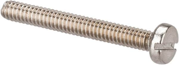 Value Collection - M2x0.40 Metric Coarse, 16mm Length Under Head Slotted Drive Machine Screw - Fillister Head, Grade 18-8 & A2 Stainless Steel, Uncoated, Without Washer - Exact Tooling