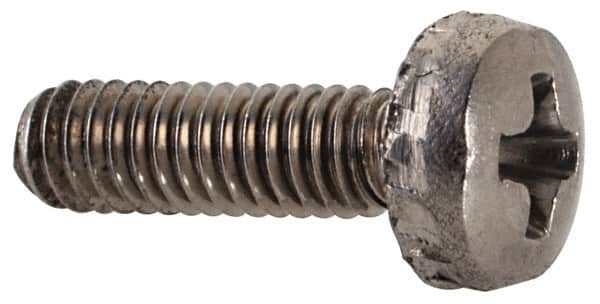 Value Collection - M2.5x0.45 Metric Coarse, 6mm Length Under Head Slotted Drive Machine Screw - Fillister Head, Grade 18-8 & A2 Stainless Steel, Uncoated, Without Washer - Exact Tooling