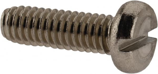 Value Collection - M2.5x0.45 Metric Coarse, 8mm Length Under Head Slotted Drive Machine Screw - Fillister Head, Grade 18-8 & A2 Stainless Steel, Uncoated, Without Washer - Exact Tooling