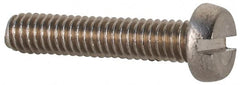 Value Collection - M2.5x0.45 Metric Coarse, 12mm Length Under Head Slotted Drive Machine Screw - Fillister Head, Grade 18-8 & A2 Stainless Steel, Uncoated, Without Washer - Exact Tooling