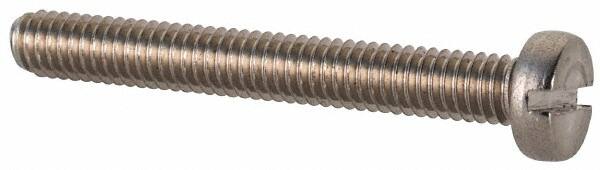 Value Collection - M2.5x0.45 Metric Coarse, 20mm Length Under Head Slotted Drive Machine Screw - Fillister Head, Grade 18-8 & A2 Stainless Steel, Uncoated, Without Washer - Exact Tooling