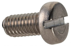 Value Collection - M3x0.50 Metric Coarse, 6mm Length Under Head Slotted Drive Machine Screw - Fillister Head, Grade 18-8 & A2 Stainless Steel, Uncoated, Without Washer - Exact Tooling