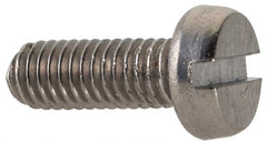 Value Collection - M3x0.50 Metric Coarse, 8mm Length Under Head Slotted Drive Machine Screw - Fillister Head, Grade 18-8 & A2 Stainless Steel, Uncoated, Without Washer - Exact Tooling