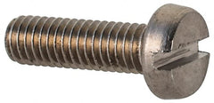 Value Collection - M3x0.50 Metric Coarse, 10mm Length Under Head Slotted Drive Machine Screw - Fillister Head, Grade 18-8 & A2 Stainless Steel, Uncoated, Without Washer - Exact Tooling