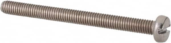 Value Collection - M3x0.50 Metric Coarse, 35mm Length Under Head Slotted Drive Machine Screw - Fillister Head, Grade 18-8 & A2 Stainless Steel, Uncoated, Without Washer - Exact Tooling