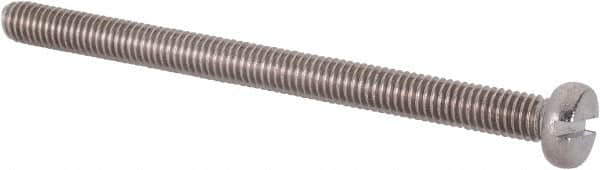 Value Collection - M3x0.50 Metric Coarse, 40mm Length Under Head Slotted Drive Machine Screw - Fillister Head, Grade 18-8 & A2 Stainless Steel, Uncoated, Without Washer - Exact Tooling