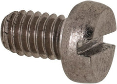 Value Collection - M4x0.70 Metric Coarse, 6mm Length Under Head Slotted Drive Machine Screw - Fillister Head, Grade 18-8 & A2 Stainless Steel, Uncoated, Without Washer - Exact Tooling