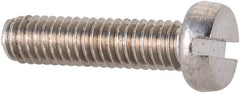 Value Collection - M4x0.70 Metric Coarse, 16mm Length Under Head Slotted Drive Machine Screw - Fillister Head, Grade 18-8 & A2 Stainless Steel, Uncoated, Without Washer - Exact Tooling