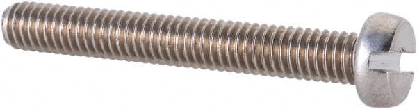 Value Collection - M4x0.70 Metric Coarse, 30mm Length Under Head Slotted Drive Machine Screw - Fillister Head, Grade 18-8 & A2 Stainless Steel, Uncoated, Without Washer - Exact Tooling