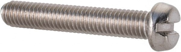 Value Collection - M5x0.80 Metric Coarse, 30mm Length Under Head Slotted Drive Machine Screw - Fillister Head, Grade 18-8 & A2 Stainless Steel, Uncoated, Without Washer - Exact Tooling