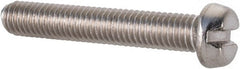 Value Collection - M5x0.80 Metric Coarse, 30mm Length Under Head Slotted Drive Machine Screw - Fillister Head, Grade 18-8 & A2 Stainless Steel, Uncoated, Without Washer - Exact Tooling