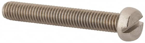 Value Collection - M5x0.80 Metric Coarse, 35mm Length Under Head Slotted Drive Machine Screw - Fillister Head, Grade 18-8 & A2 Stainless Steel, Uncoated, Without Washer - Exact Tooling
