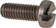 Value Collection - M6x1.00 Metric Coarse, 16mm Length Under Head Slotted Drive Machine Screw - Fillister Head, Grade 18-8 & A2 Stainless Steel, Uncoated, Without Washer - Exact Tooling