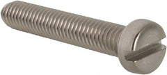 Value Collection - M6x1.00 Metric Coarse, 35mm Length Under Head Slotted Drive Machine Screw - Fillister Head, Grade 18-8 & A2 Stainless Steel, Uncoated, Without Washer - Exact Tooling