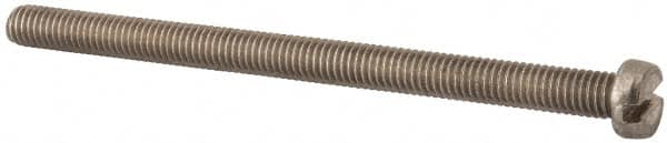 Value Collection - M6x1.00 Metric Coarse, 90mm Length Under Head Slotted Drive Machine Screw - Fillister Head, Grade 18-8 & A2 Stainless Steel, Uncoated, Without Washer - Exact Tooling