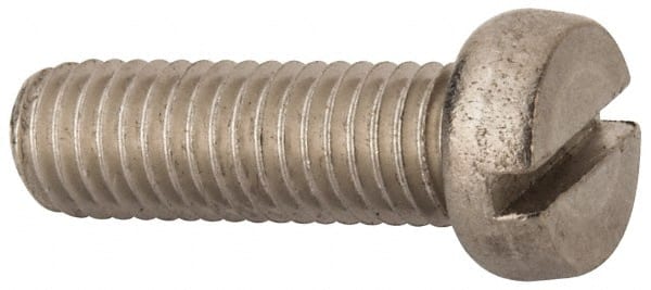 Value Collection - M8x1.25 Metric Coarse, 25mm Length Under Head Slotted Drive Machine Screw - Fillister Head, Grade 18-8 & A2 Stainless Steel, Uncoated, Without Washer - Exact Tooling