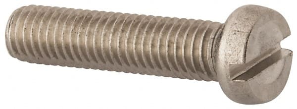Value Collection - M8x1.25 Metric Coarse, 35mm Length Under Head Slotted Drive Machine Screw - Fillister Head, Grade 18-8 & A2 Stainless Steel, Uncoated, Without Washer - Exact Tooling