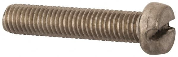Value Collection - M8x1.25 Metric Coarse, 40mm Length Under Head Slotted Drive Machine Screw - Fillister Head, Grade 18-8 & A2 Stainless Steel, Uncoated, Without Washer - Exact Tooling