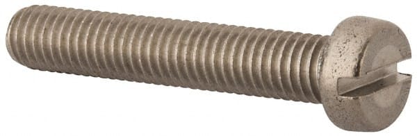 Value Collection - M8x1.25 Metric Coarse, 45mm Length Under Head Slotted Drive Machine Screw - Fillister Head, Grade 18-8 & A2 Stainless Steel, Uncoated, Without Washer - Exact Tooling