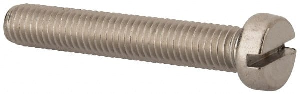 Value Collection - M8x1.25 Metric Coarse, 50mm Length Under Head Slotted Drive Machine Screw - Fillister Head, Grade 18-8 & A2 Stainless Steel, Uncoated, Without Washer - Exact Tooling