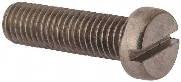 Value Collection - M10x1.50 Metric Coarse, 35mm Length Under Head Slotted Drive Machine Screw - Fillister Head, Grade 18-8 & A2 Stainless Steel, Uncoated, Without Washer - Exact Tooling