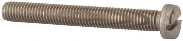 Value Collection - M10x1.50 Metric Coarse, 80mm Length Under Head Slotted Drive Machine Screw - Fillister Head, Grade 18-8 & A2 Stainless Steel, Uncoated, Without Washer - Exact Tooling