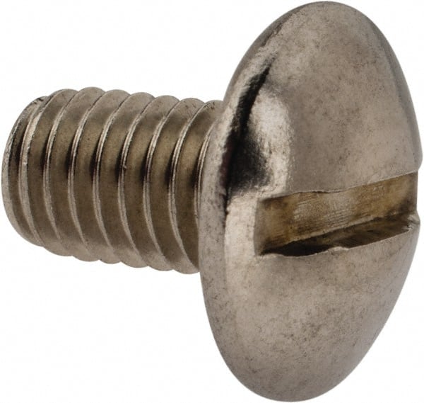 Value Collection - M5x0.80 Metric Coarse, 8mm Length Under Head Slotted Drive Machine Screw - Truss Head, Grade 18-8 & A2 Stainless Steel, Uncoated, Without Washer - Exact Tooling