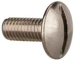 Value Collection - M5x0.80 Metric Coarse, 12mm Length Under Head Slotted Drive Machine Screw - Truss Head, Grade 18-8 & A2 Stainless Steel, Uncoated, Without Washer - Exact Tooling