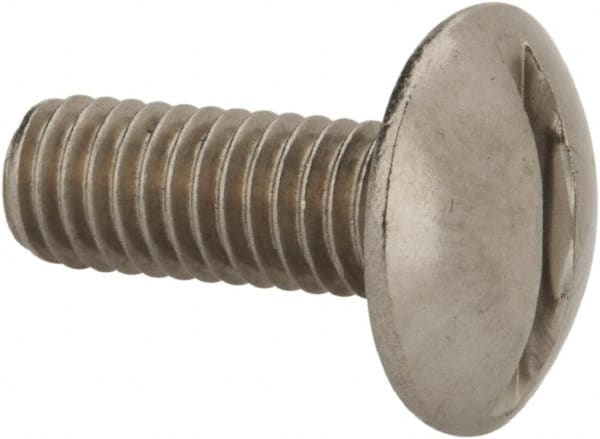 Value Collection - M6x1.00 Metric Coarse, 16mm Length Under Head Slotted Drive Machine Screw - Truss Head, Grade 18-8 & A2 Stainless Steel, Uncoated, Without Washer - Exact Tooling