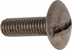 Value Collection - M6x1.00 Metric Coarse, 20mm Length Under Head Slotted Drive Machine Screw - Truss Head, Grade 18-8 & A2 Stainless Steel, Uncoated, Without Washer - Exact Tooling