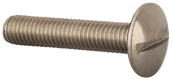 Value Collection - M8x1.25, 40mm Length Under Head Slotted Drive Machine Screw - Truss Head, Grade 18-8 & A2 Stainless Steel, Uncoated, Without Washer - Exact Tooling