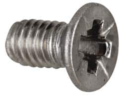 Value Collection - M2.5x0.45 Metric Coarse, 5mm OAL Pozidriv Drive Machine Screw - Flat Head, Grade 18-8 & A2 Stainless Steel, Uncoated, Without Washer - Exact Tooling