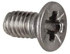 Value Collection - M6x1.00 Metric Coarse, 16mm OAL Pozidriv Drive Machine Screw - Flat Head, Grade 18-8 & A2 Stainless Steel, Uncoated, Without Washer - Exact Tooling