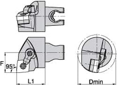 Kennametal - Right Hand Cut, Size KM3225, CN.. Insert Compatiblity, Internal Modular Turning & Profiling Cutting Unit Head - 22mm Ctr to Cutting Edge, 30mm Head Length, Through Coolant, Series Kenloc - Exact Tooling