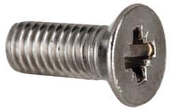 Value Collection - M3x0.50 Metric Coarse, 8mm OAL Pozidriv Drive Machine Screw - Flat Head, Grade 18-8 & A2 Stainless Steel, Uncoated, Without Washer - Exact Tooling