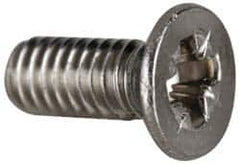 Value Collection - M4x0.70 Metric Coarse, 10mm OAL Pozidriv Drive Machine Screw - Flat Head, Grade 18-8 & A2 Stainless Steel, Uncoated, Without Washer - Exact Tooling