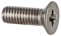 Value Collection - M5x0.80 Metric Coarse, 14mm OAL Pozidriv Drive Machine Screw - Flat Head, Grade 18-8 & A2 Stainless Steel, Uncoated, Without Washer - Exact Tooling