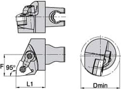 Kennametal - Left Hand Cut, Size KM3225, WN.. Insert Compatiblity, Internal Modular Turning & Profiling Cutting Unit Head - 22mm Ctr to Cutting Edge, 30mm Head Length, Through Coolant, Series Kenloc - Exact Tooling