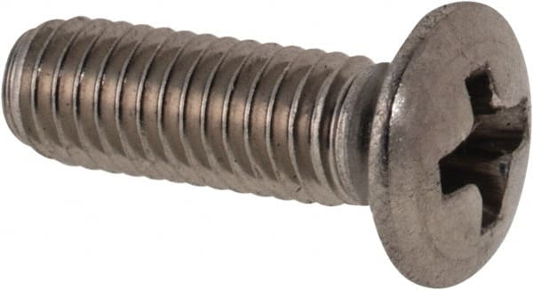 Value Collection - M3x0.50 Metric Coarse, 10mm OAL Phillips Drive Machine Screw - Oval Head, Grade 18-8 & A2 Stainless Steel, Uncoated, Without Washer - Exact Tooling