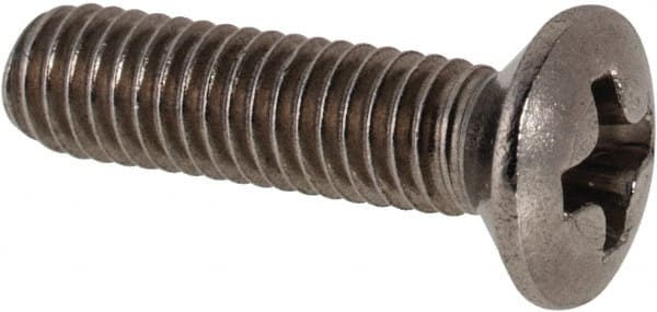 Value Collection - M3x0.50 Metric Coarse, 12mm OAL Phillips Drive Machine Screw - Oval Head, Grade 18-8 & A2 Stainless Steel, Uncoated, Without Washer - Exact Tooling